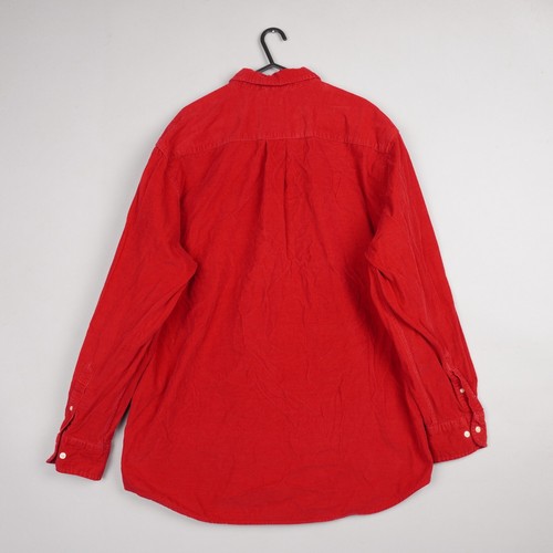 Vintage Corduroy Shirt Mens XL Red Long Sleeve Cord Western Saddlebred B60 - Picture 7 of 7