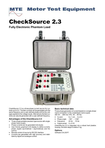 MTE Checksource 2.3 Three Phase Current Source 6 A - Picture 2 of 3