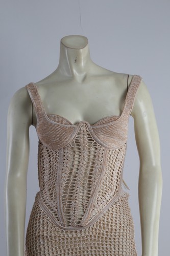 Dion Lee Marle beige Strick Korsett Häkel langes Maxikleid Größe 4 - Bild 4 von 24