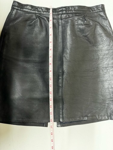 Women’s Leather Mini Skirt Size 12 Black 100% Leather Excellent Condition - Picture 12 of 13