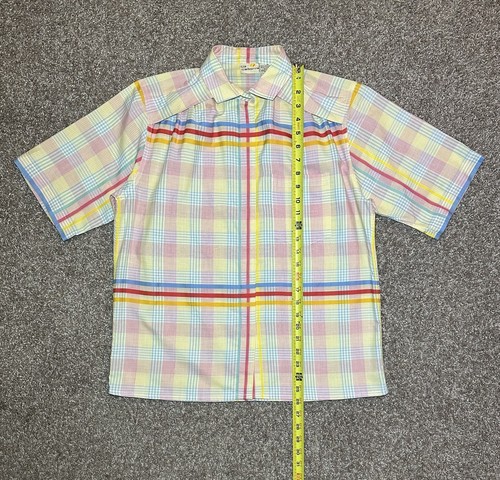 Liz Claiborne Men’s Shirt Checkered Plaid Multicolor Vintage S/S Collared Size M - Picture 18 of 21