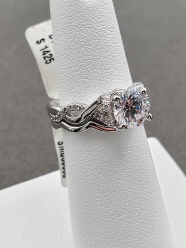 Valina Bridals Simulated Diamond Bridal Set Wedding Engagement Ring Size 6.25 - Picture 13 of 16