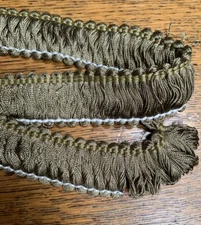 3 yd ~Vintage  1 Inch  Green Rayon Loop fringe  trim