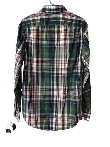 Eddie Bauer Mens S Long Sleeve Button Down Collared Shirt Green Red Plaid NEW - Picture 3 of 10