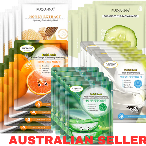 Facial Masks Sheet Vitamin C,Honey, Aloe Vera,Milk, Cucumber Moisturizing Mask - Picture 1 of 22