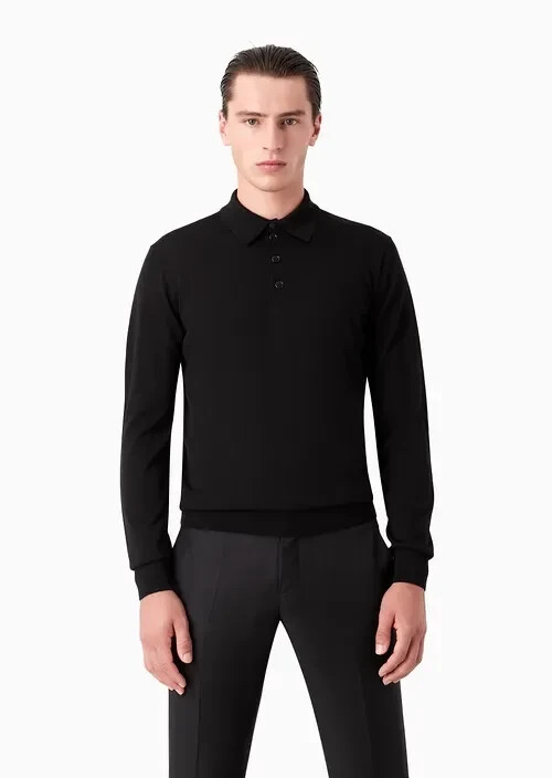 Mens Hardy Amies polo knit long sleeve Jumper Size small 100