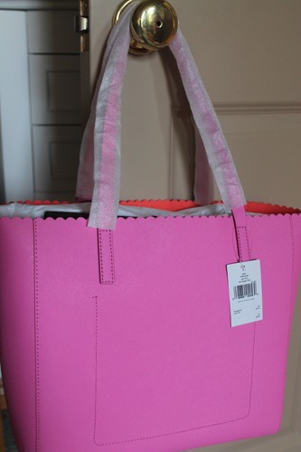 kate spade PINK Orange Papaya Tulip CAPE DRIVE Tote Handbag Purse BAG +dustcover - Picture 3 of 7