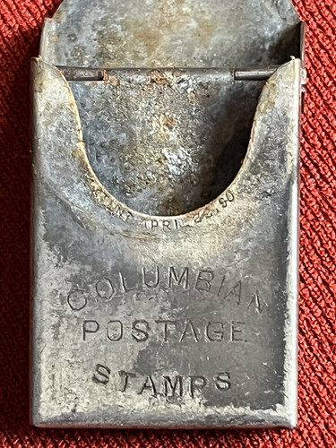 Antique 1893 Chicago Worlds Fair Colombian Postage Stamps Columbus Match Safe - Picture 8 of 11