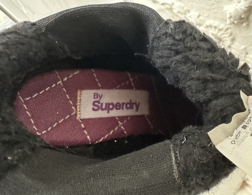 SUPERDRY Damen Leder Schlupf-Boots Stiefelelette Schwarz Metallic Glitzer Gr. 37 - Bild 16 von 17