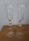Set Of 2 Elegant Crystal Champagne Flutes W/Gold & Frosted Accents Wedding Event