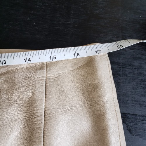 Vintage 80s Leather Skirt Womens 12 100% Lamb Light Academia Office Siren 21" - Picture 7 of 14