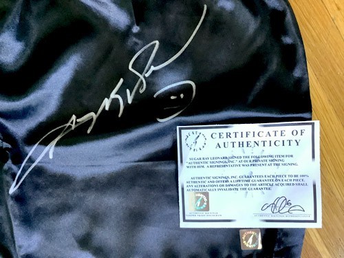 Sugar Ray Leonard signed Boxing Black Trunks handsigniert - USA Verkäufer - Bild 4 von 7