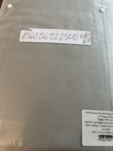 Matouk King Duvet Cover Roman Hemstitch Linen Paloma Grey New - Picture 3 of 4