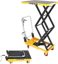 Hydraulic Lift Table Cart 330 lbs 50" Manual Double Scissor Lift Table
