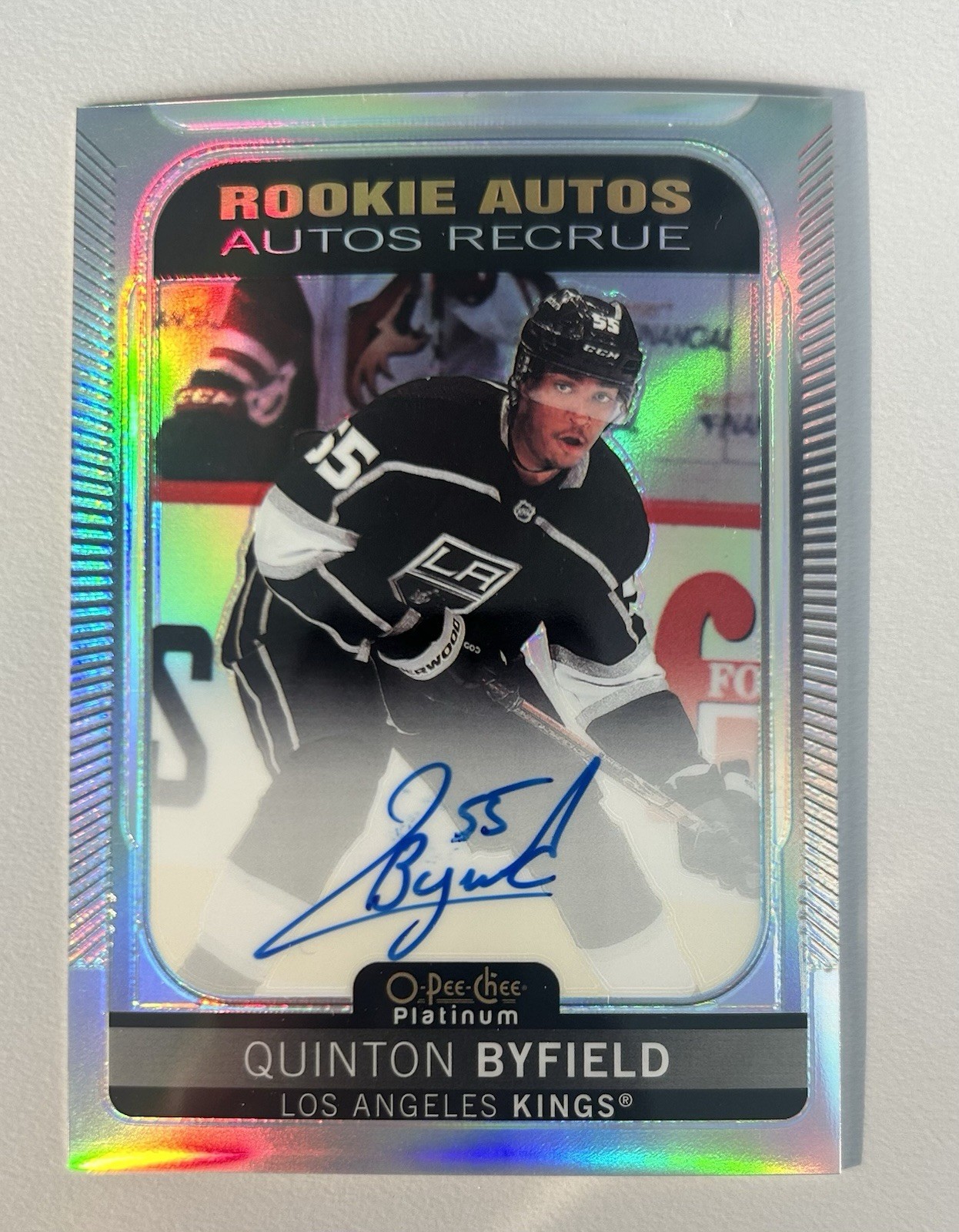 2021-22 O-Pee-Chee Platinum - Rookie Autographs Quinton Byfield #R-QB Rainbow