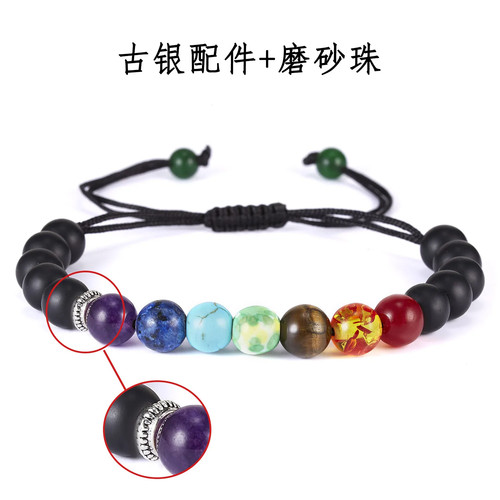 7 Chakra Stone Bracelet Buddha Healing Beads Balance Reiki Rope Band 1 Pc - Picture 8 of 19