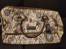 Jordache Floral Tapestry Vintage Carry On Travel Duffel Bag 90s Luggage Grey