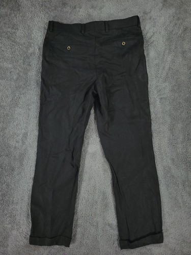 Murano Baird McNutt Men's Size 31x28* Pants Alex Fit Black Cuffed Linen - Picture 4 of 10