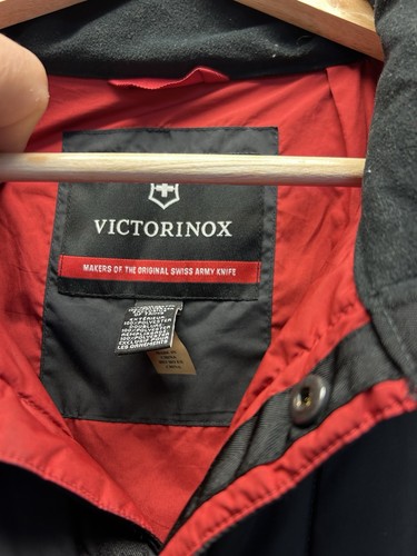 Victorinox Swiss Army Cappotto Uomo Leggero Tampone Nero XL Snap Front - Foto 7 di 8