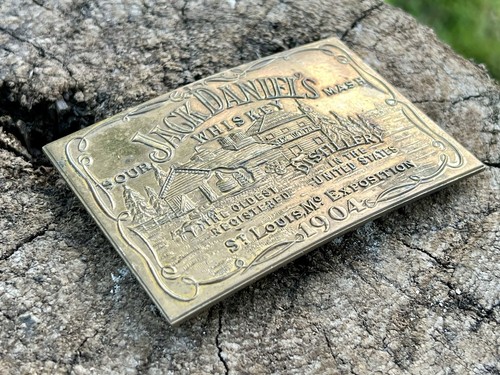1970s Jack Daniel's Sour Mash Whiskey Brass Belt Buckle Montauk Silver Company:I - Picture 5 of 7