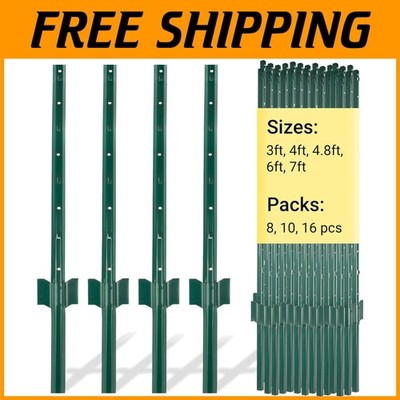 Metal Fence Post Pack - 3ft U Posts for Wire & Mesh Support