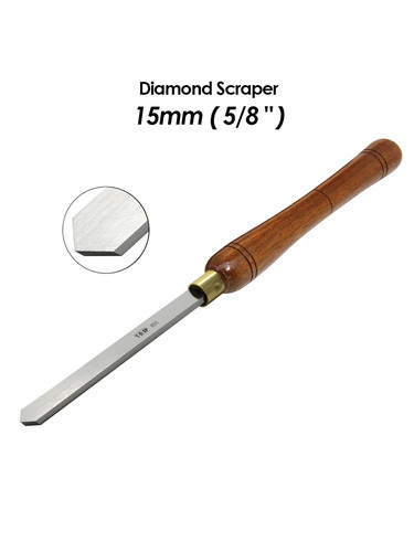 15mm Diamond & Round Nose Scraper HSS Blade Chisel Tools for Woodworking Lathe - Picture 8 of 13