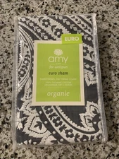 AMY BUTLER Euro Sham Welspun 26 X 26 Constanta 100% Organic Cotton Dark Greyish