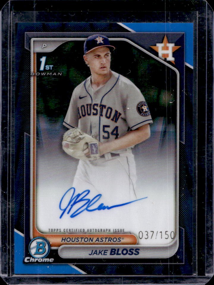 2024 Bowman Chrome Jake Bloss Auto Blue Refractor 1st #37/150 Astros