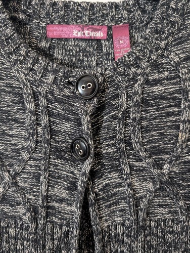 Epic Threads Black And Sparkly Silver Short Sleeve Knit Cardigan, Girls Medium - Picture 2 of 8