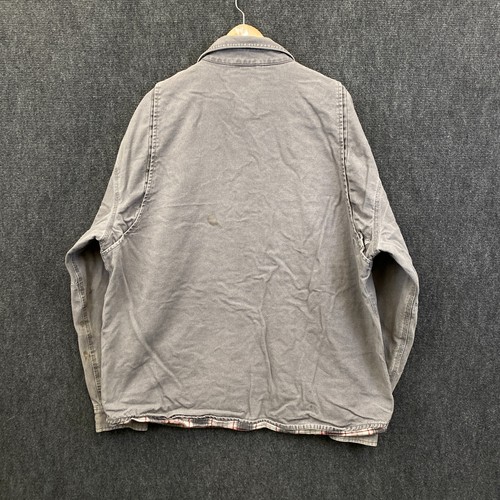Carhartt Mens Large Snap Front Shirt Jacket Shacket Grey Canvas Plaid Lined - Picture 16 of 20