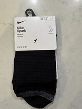 1 Pair Nike Spark Dri-Fit Light Running No Show Socks Black Size M6-7.5, W7.5-9