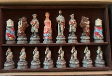 SAC American Civil War Chess Set - Handmade Painted - (Studio Ann Carlton) -Rare