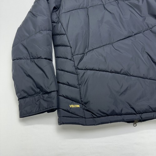 Volcom Mens Utility Puffer Jacket Pockets Collar Black Skater Snowboard Size L - Picture 15 of 18