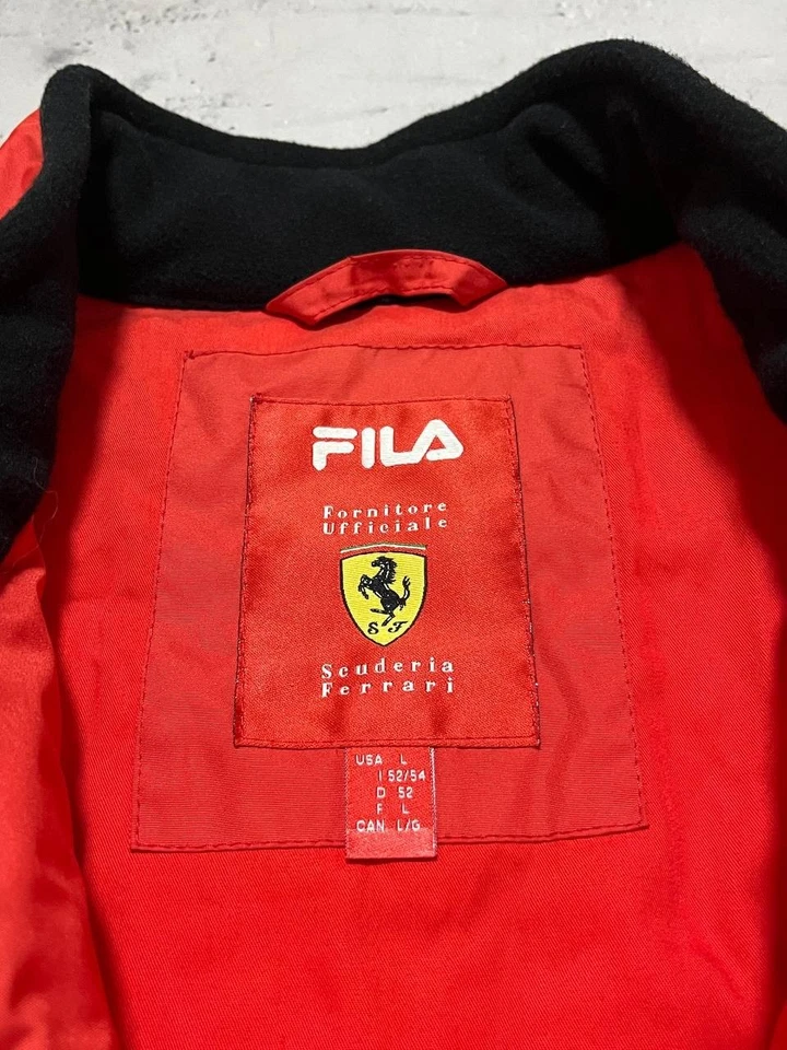 Ferrari Fila Vintage Formula 1 Red Gilet Vest Size L Men's Team Racing Quilted - Image 4 of 4