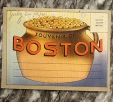 Vintage 1946 Boston Postcard Book Unused