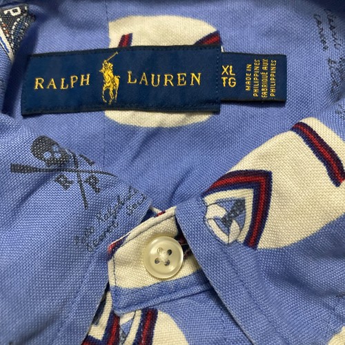 Ralph Lauren Bear Shirt Men XL Long Sleeve Button Down Secret Society Preppy AOP - Picture 5 of 10