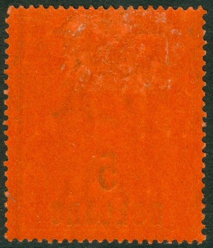 SG F9 Hong Kong 1891. $5 on $10 purple/red. A fine fresh mounted mint example... - Picture 2 of 2
