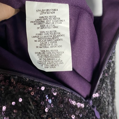 GB Purple Sequin Bodycon Dress Cutout Sides Sparkle Party Gown NWT $209 - Sz 11 - 第 12/24 張圖片