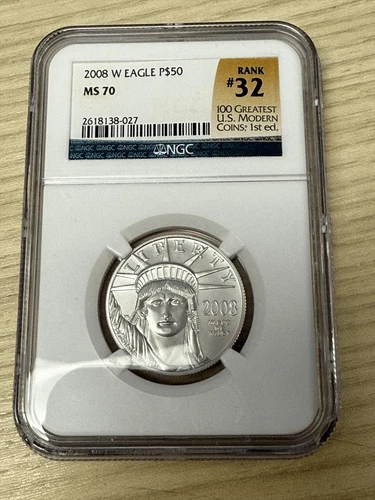 2008 W $50 Burnished Platinum Eagle NGC MS 70 