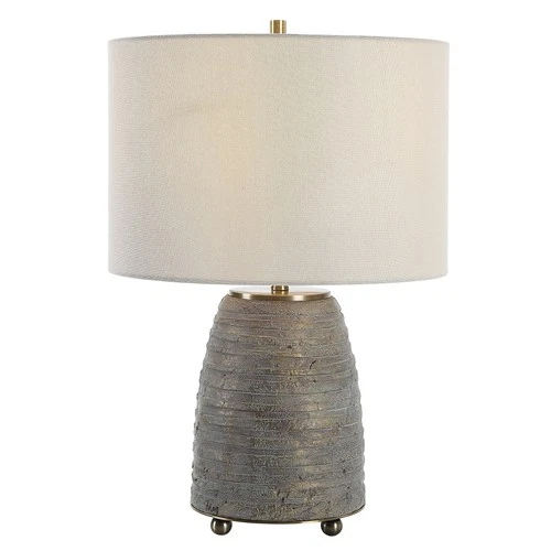Uttermost Gorda Bronze Ceramic Table Lamp - 23"H, Shade 10"H x 15 Dia. (in) - Picture 1 of 7