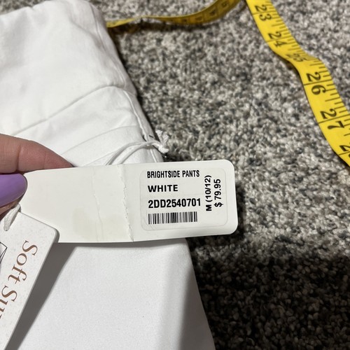 Soft Surroundings Womens Slim/Crop Capri Pants M Pull On Brightside White Note - Picture 10 of 14