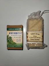 Two Types Of Bar Of Soaps Oat And Eucalyptus 100% Natural