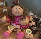 Cabbage Patch Kids 16in Girl Doll Brown Curly Hair Brown Eyes w/ Outfit Shoes