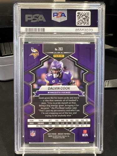 2023 Panini Mosaic Dalvin Cook National Pride Genesis #263 Vikings PSA 9 - Bild 3 von 4
