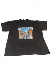 California Phil's T-Shirt Hot Leathers 3 XL Work Sucks Lets Ride Harley Biker