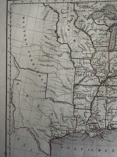 Texas independent Republic Territorial U.S. c.1848 Chambers hand color map - Picture 2 of 10
