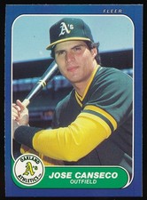 1986 Fleer Update Jose Canseco #U-20 Oakland Athletics XRC Rookie RC