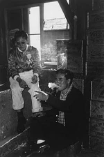 Two Young Men in Co-Op Goods Store Ansel Adams Poster Print