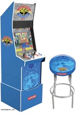 STREET FIGHTER 2 ARCADE 1UP - BIG BLUE /STOOL & RISER INCLUDED.  NEW