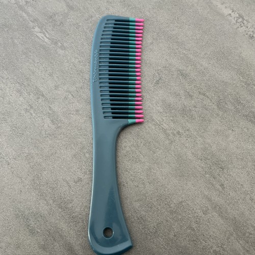 Vintage Goody Unbreakable 8.5" Turquoise Tri-Colored Wide Tooth Detangling Comb
